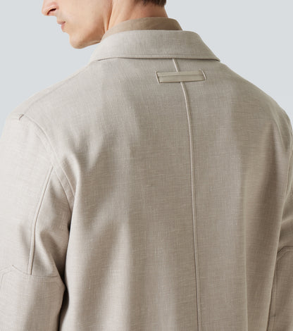 Zegna Linen Wool and Silk-Blend Overshirt in Brown, extra — The Quiet Edition