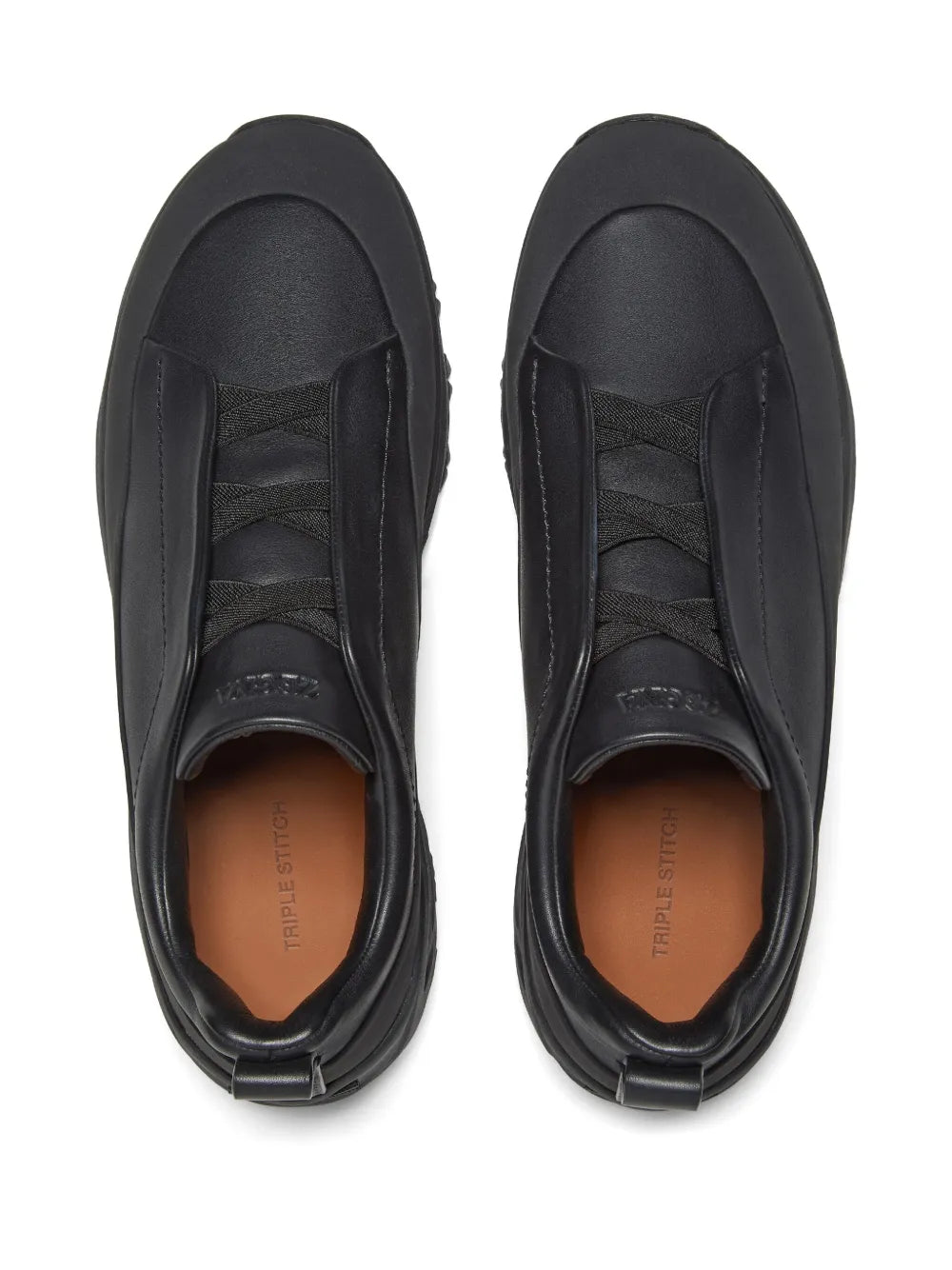 Zegna Triple Stitch Monte Leather Sneakers, top view | The Quiet Edition