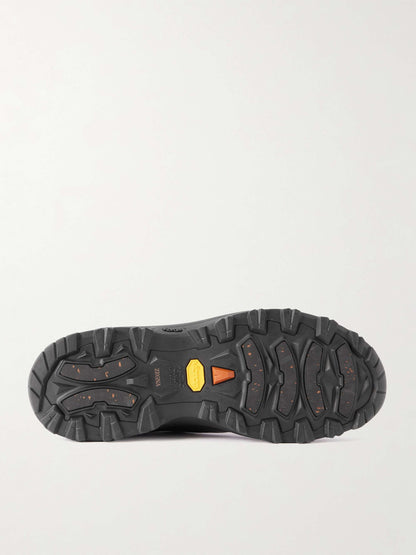 Zegna Triple Stitch Monte Suede Sneakers in dark brown, sole view | The Quiet Edition