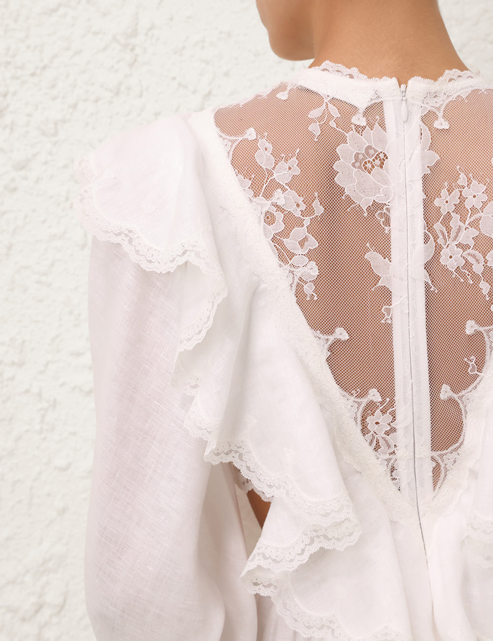 Zimmermann Sundance Lace Bodice Dress in Ivory, detail — The Quiet Edition