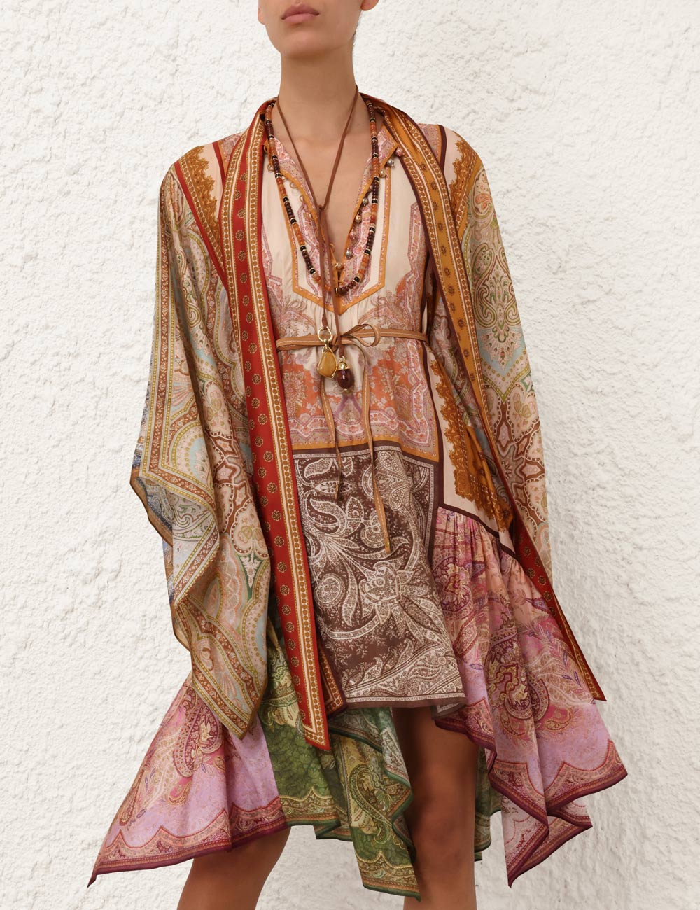 Zimmermann Sundance Tie Neck Mini in Spliced, back — The Quiet Edition