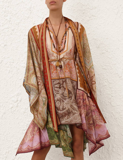 Zimmermann Sundance Tie Neck Mini in Spliced, back — The Quiet Edition