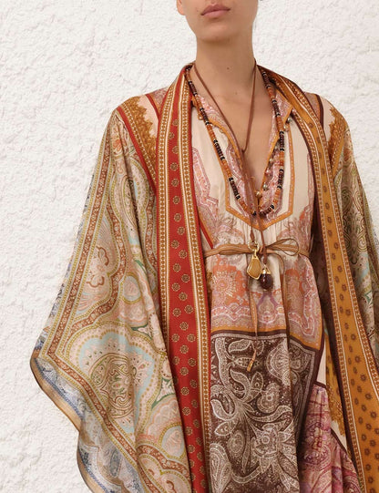 Zimmermann Sundance Tie Neck Mini in Spliced, detail — The Quiet Edition